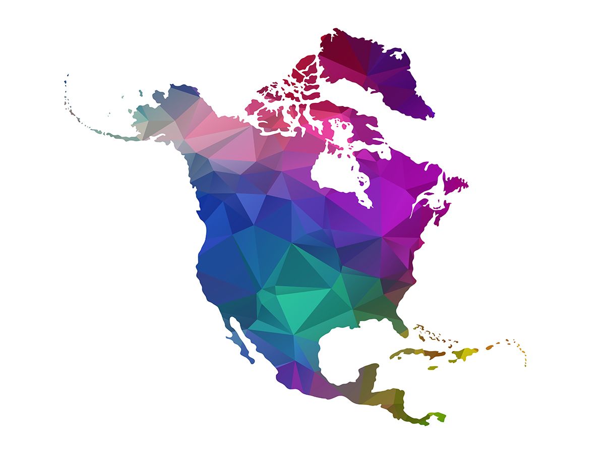 low poly north america