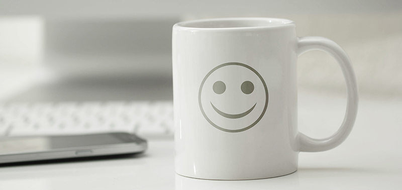 happy white coffee mug computer