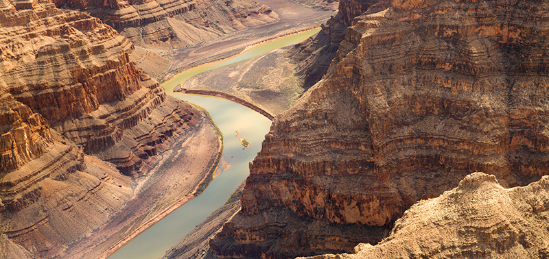 landscape and nature concept - view of grand canyon cliffs and colorado river