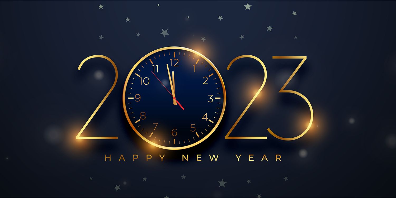 2023 new year eve festival banner with clock vector design