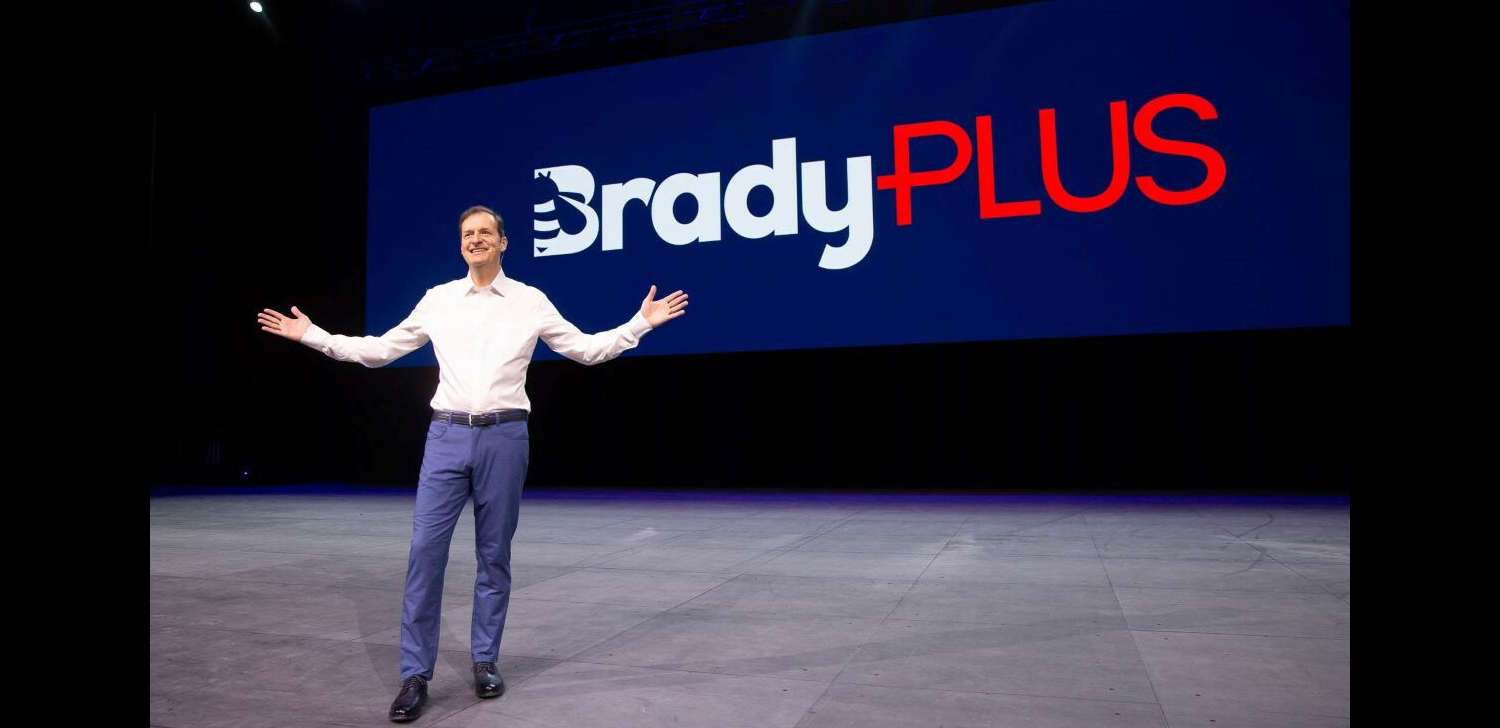 Ken Sweder, CEO & Chairman of BradyPLUS, unveiling the new company name.