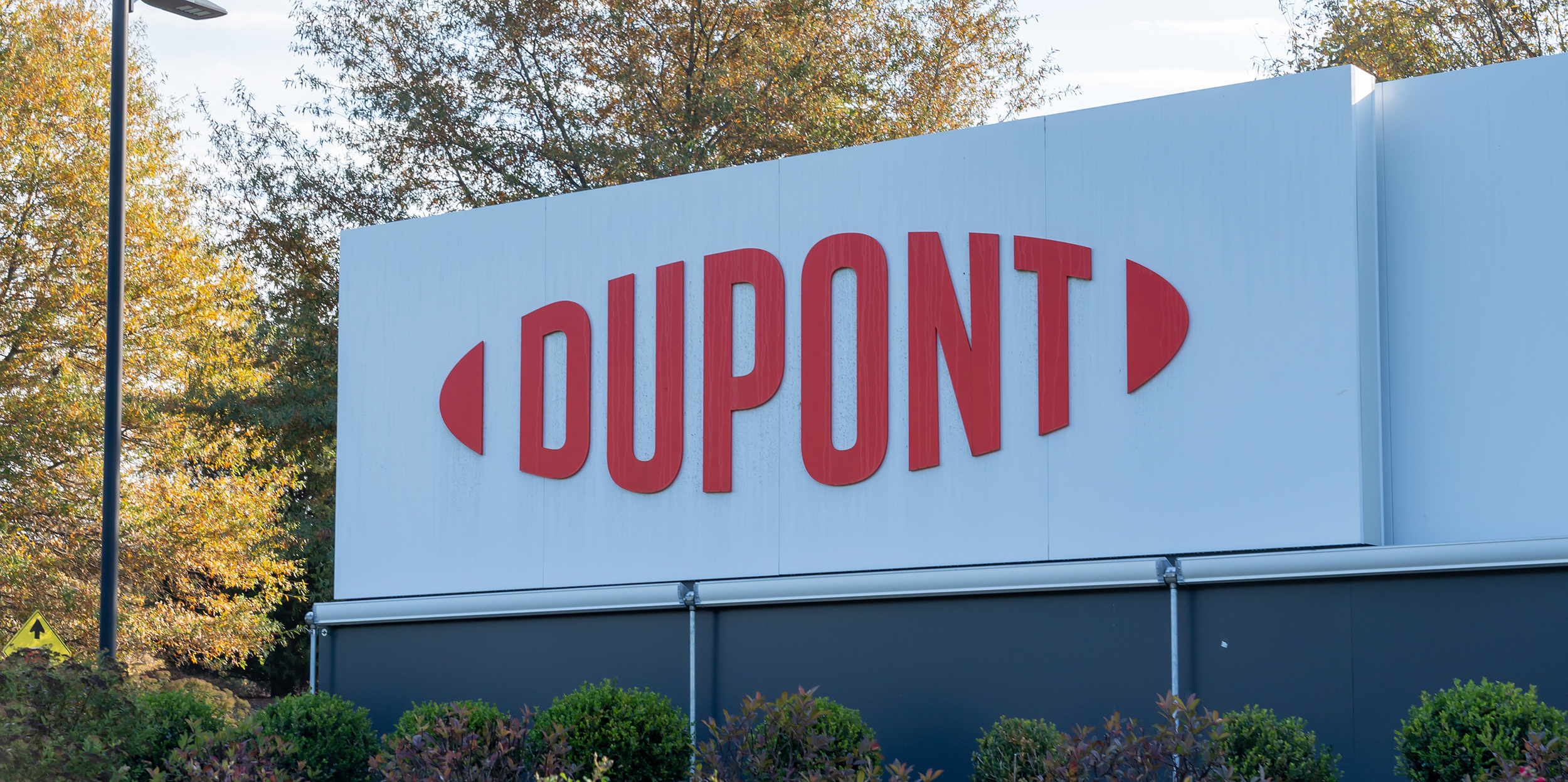 DuPont company logo sign outside the headquarters in Wilmington,