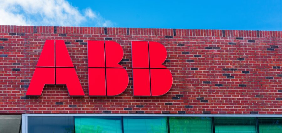 ABB logo at Silicon Valley campus of ASEA Brown Boveri, Swiss-Swedish multinational corporation headquartered in Zurich, Switzerland - San Jose, California, USA - 2020