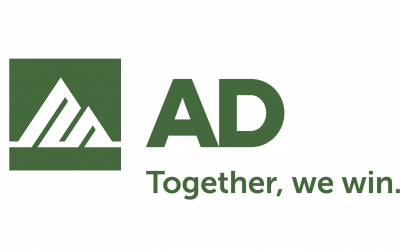 AD green logo with mountain image
