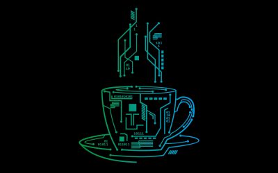 tech coffee illustration