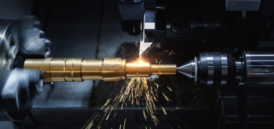 Metal machine tools industry. CNC turning machine high-speed cut