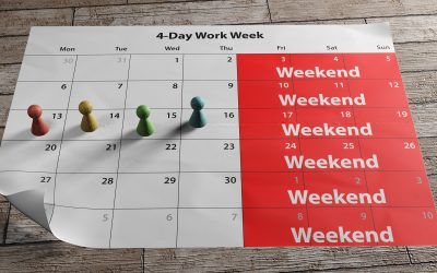 A long weekend calendar to illustrate the concept of four-day wo