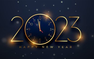 2023 new year eve festival banner with clock vector design