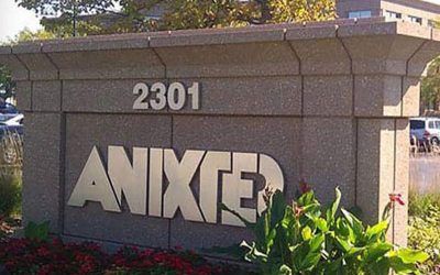 Anixter company logo on sign outside