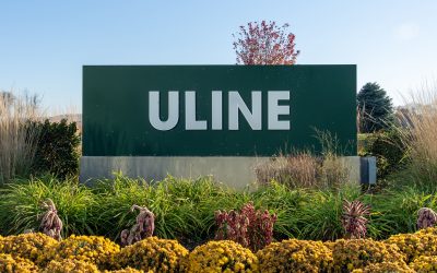 Uline ground sign at the facility in Allentown, PA, USA, Novembe